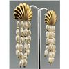 Image 2 : 14K Gold Freshwater Pearl Shell Earrings