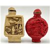Image 2 : Two Chinese Cinnabar Style Snuff Bottles