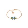 Image 1 : Genuine 3.15 ctw Blue Topaz & Peridot Bracelet 14KT Rose Gold - REF-56X4M