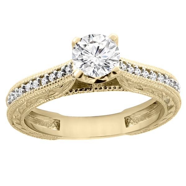 0.65 CTW Diamond Ring 14K Yellow Gold - REF-147A4X