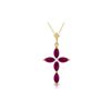 Image 1 : Genuine 1.10 ctw Ruby & Diamond Necklace 14KT Yellow Gold - REF-32X8M