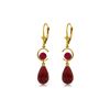 Image 1 : Genuine 18.6 ctw Ruby Earrings 14KT Yellow Gold - REF-49Z2N