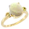 Image 1 : 1.65 CTW Opal & Yellow Sapphire Ring 10K Yellow Gold - REF-24M2K