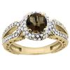 Image 1 : 1.50 CTW Quartz & Diamond Ring 14K Yellow Gold - REF-86H9M