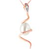 Image 1 : Genuine 4.03 ctw Pearl & Diamond Necklace 14KT Rose Gold - REF-47W2Y