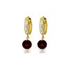 Image 1 : Genuine 2.53 ctw Garnet & Diamond Earrings 14KT Yellow Gold - REF-54K6V