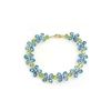 Image 1 : Genuine 20.7 ctw Blue Topaz & Peridot Bracelet 14KT White Gold - REF-142W9Y