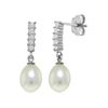 Image 1 : Genuine 8.15 ctw Pearl & Diamond Earrings 14KT White Gold - REF-33N2R