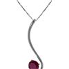 Image 1 : Genuine 0.55 ctw Ruby Necklace 14KT White Gold - REF-28F3Z