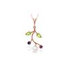 Image 1 : Genuine 2.7 ctw Peridot, Amethyst & Pearl Necklace 14KT Rose Gold - REF-29Y7F