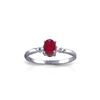 Image 1 : Genuine 0.51 ctw Ruby & Diamond Ring 14KT White Gold - REF-22P3H