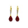 Image 1 : Genuine 17.75 ctw Ruby & Diamond Earrings 14KT Yellow Gold - REF-41R6P