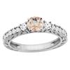 Image 1 : 1.05 CTW Morganite & Diamond Ring 14K White Gold - REF-82M3K