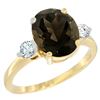 Image 1 : 2.60 CTW Quartz & Diamond Ring 14K Yellow Gold - REF-68R6H