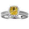 Image 1 : 1.60 CTW Citrine & Diamond Ring 14K White Gold - REF-45W3F