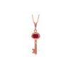 Genuine 0.50 ctw Ruby Necklace 14KT Rose Gold - REF-34X3M