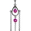 Genuine 1.50 ctw Pink Topaz Necklace 14KT White Gold - REF-29T7A