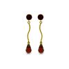 Genuine 4.3 ctw Garnet Earrings 14KT Yellow Gold - REF-23H5X