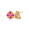 Genuine 4.85 ctw Pink Topaz & Citrine Earrings 14KT Yellow Gold - REF-59F5Z