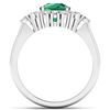 Image 2 : Natural 2.39 CTW Zambian Emerald & Diamond Ring 14K White Gold - REF-112T3H