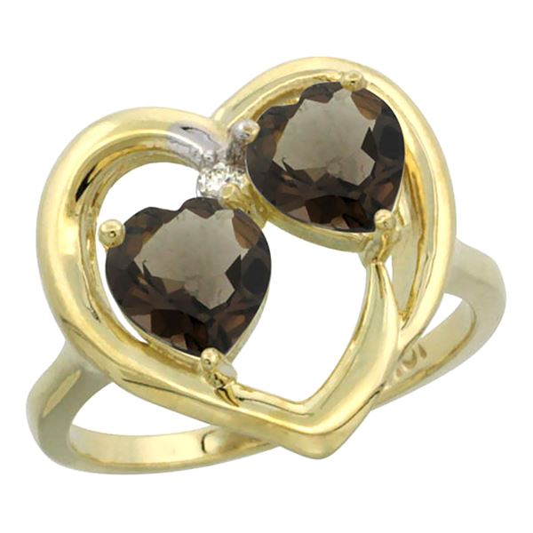 2.60 CTW Quartz & Quartz Ring 10K Yellow Gold - REF-23R7H