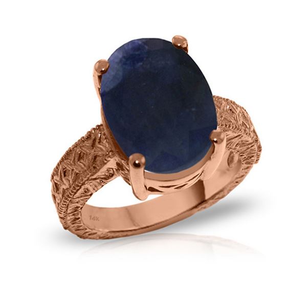 Genuine 8.5 ctw Sapphire Ring 14KT Rose Gold - REF-168W3Y