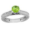 Image 1 : 0.60 CTW Peridot & Diamond Ring 14K White Gold - REF-53Y2V