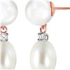 Image 1 : Genuine 10.10 ctw Pearl & Diamond Earrings 14KT Rose Gold - REF-24N4R