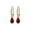 Image 1 : Genuine 17.78 ctw Ruby & Diamond Earrings 14KT Rose Gold - REF-47A5K