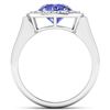 Image 2 : Natural 2.58 CTW Tanzanite & Diamond Ring 14K White Gold - REF-100F8N
