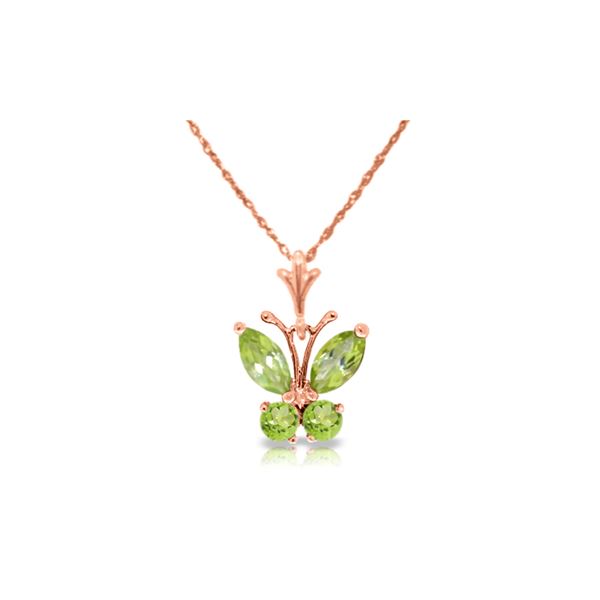 Genuine 0.60 ctw Peridot Necklace 14KT Rose Gold - REF-23R5P