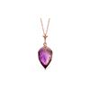 Image 1 : Genuine 9.5 ctw Amethyst Necklace 14KT Rose Gold - REF-21M2T