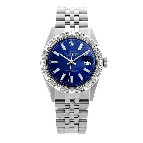 Rolex Pre-owned 36mm Mens Blue Stainless Steel