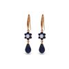 Image 1 : Genuine 7.61 ctw Sapphire & Diamond Earrings 14KT Rose Gold - REF-49P8H