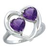 Image 1 : 2.60 CTW Amethyst Ring 14K White Gold - REF-33H9M