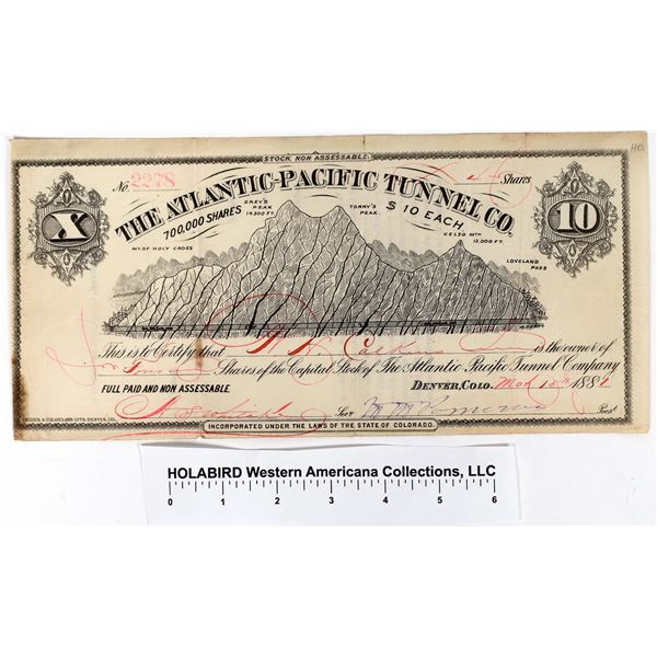 Atlantic-Pacific Tunnel Company Stock Certificate [155530]