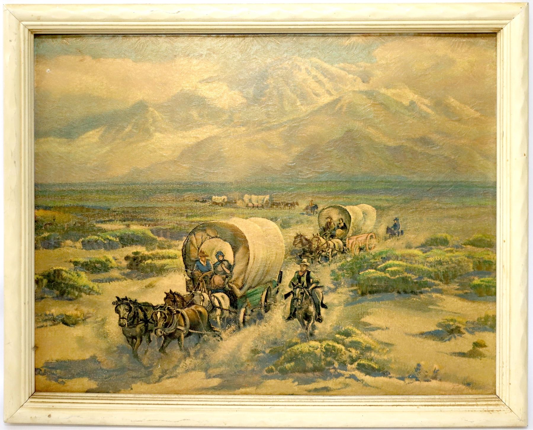 Wagon Train Oil Painting 156474 wagon-train-oil-painting-156474