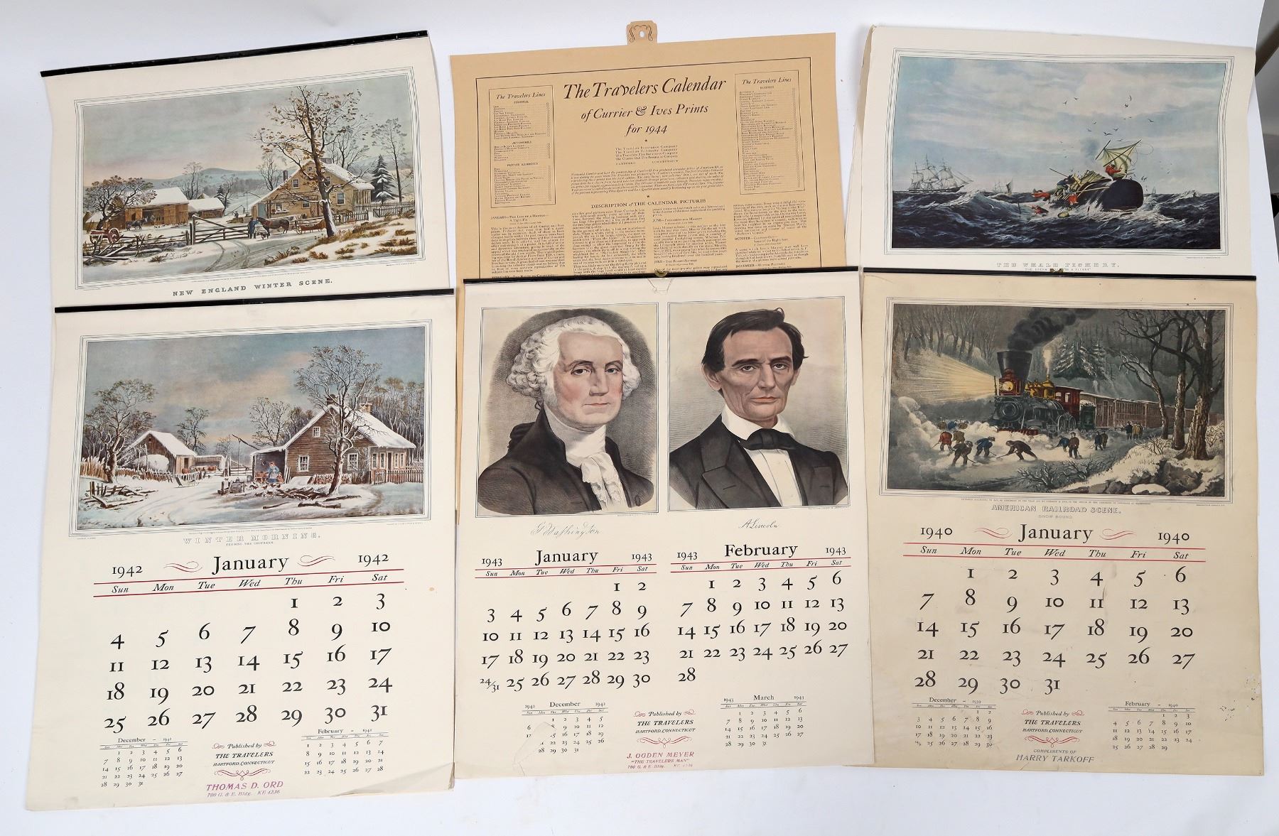The Travelers Currier & Ives Wall Calendars, 194044 [157515
