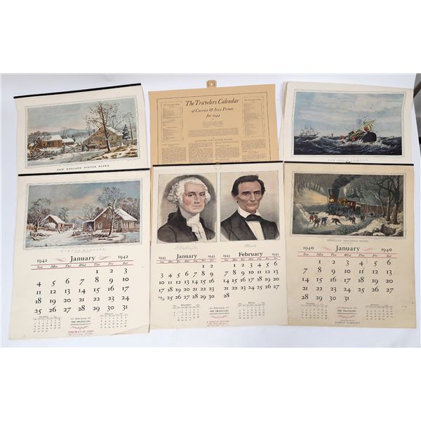 The Travelers Currier & Ives Wall Calendars, 1940-44 [157515]