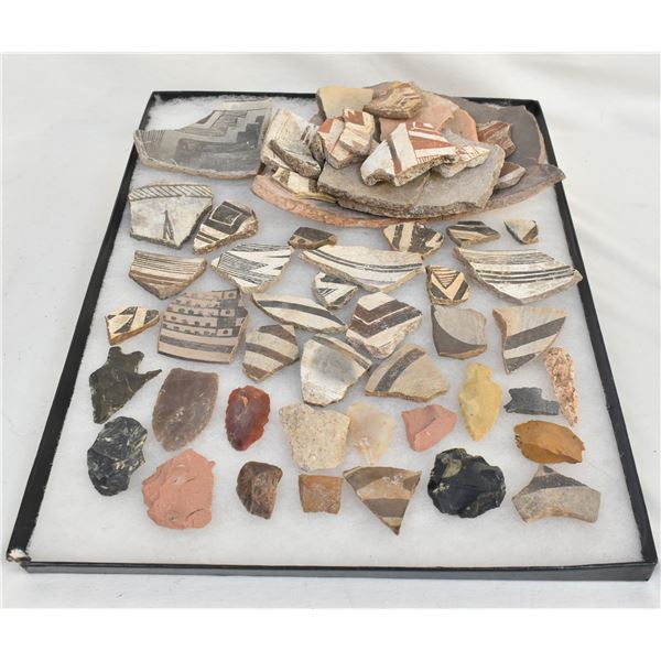 Prehistoric Pottery Sherds and Arrow Heads