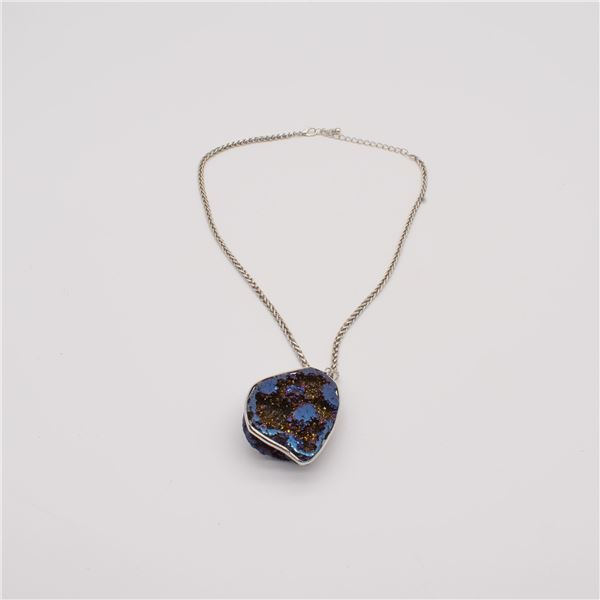 Quail Ridge Amethyst Druzy Geode Pendant Necklace