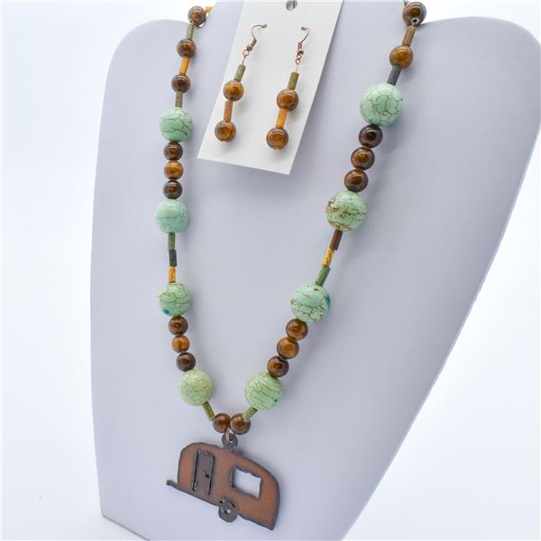 Quail Ridge Studios Necklace and Earrings  by L Mclellan