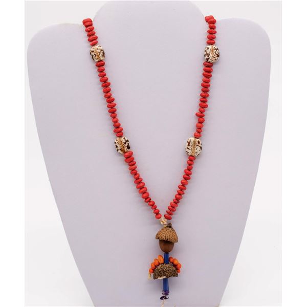 Folk Art Necklace Handcrafted Handpainted