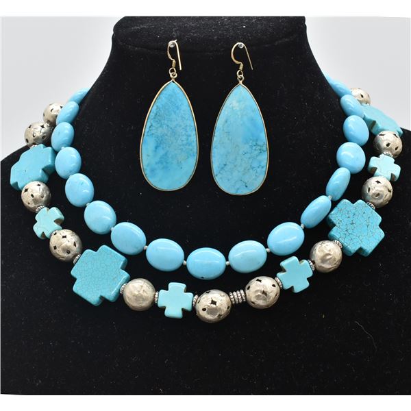 Quail Ridge Studios Turquoise Marcasite Necklaces by Artist Larry Mclellan