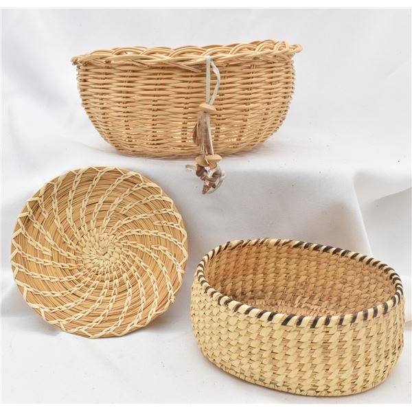 3 Baskets Native American Tohono O'odham & Cherokee