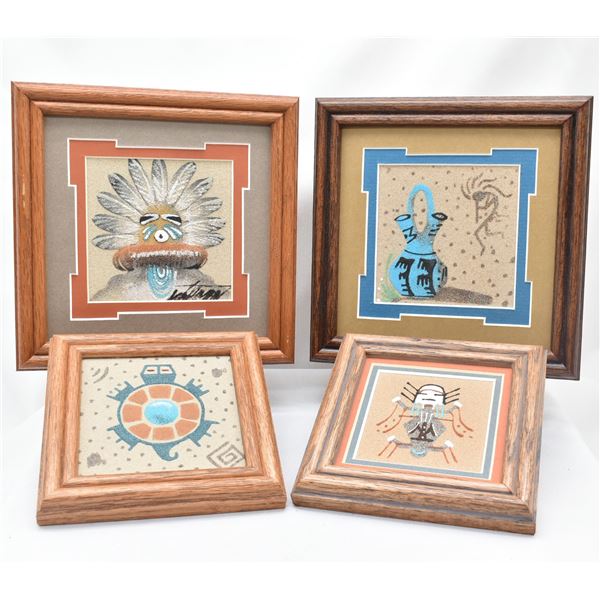 4 Native American Navajo Sand Paintings