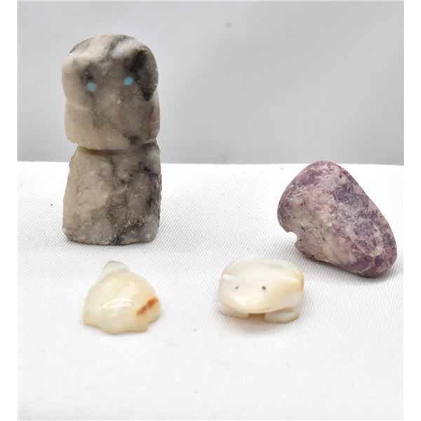 4 Native American Zuni Fetishes