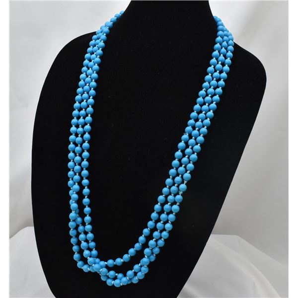 Hand Knotted Turquoise Bead Necklace