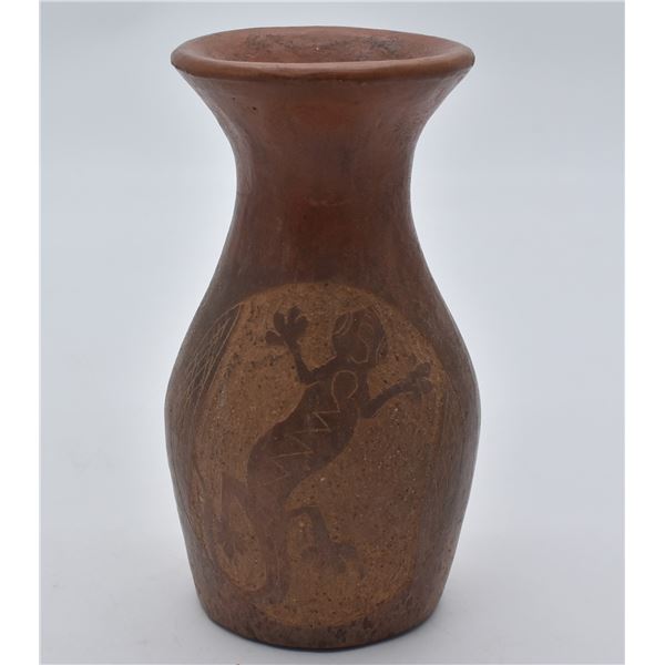 Redware Gecko Pottery Vase from Indonesia