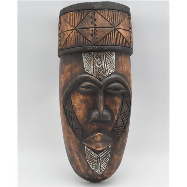 Ghana Mask Hand carved Metal and Wooden